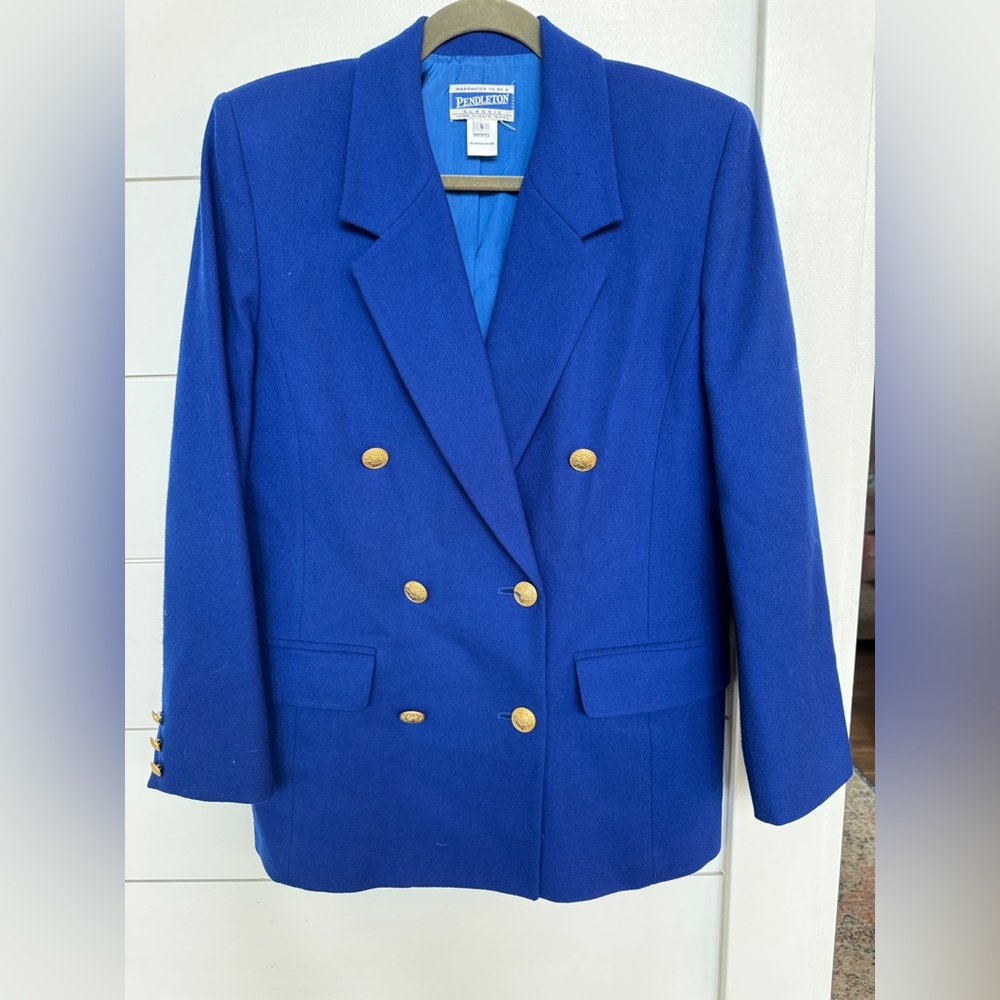 Pendleton Double Breasted Black 100% Virgin Wool … - image 1